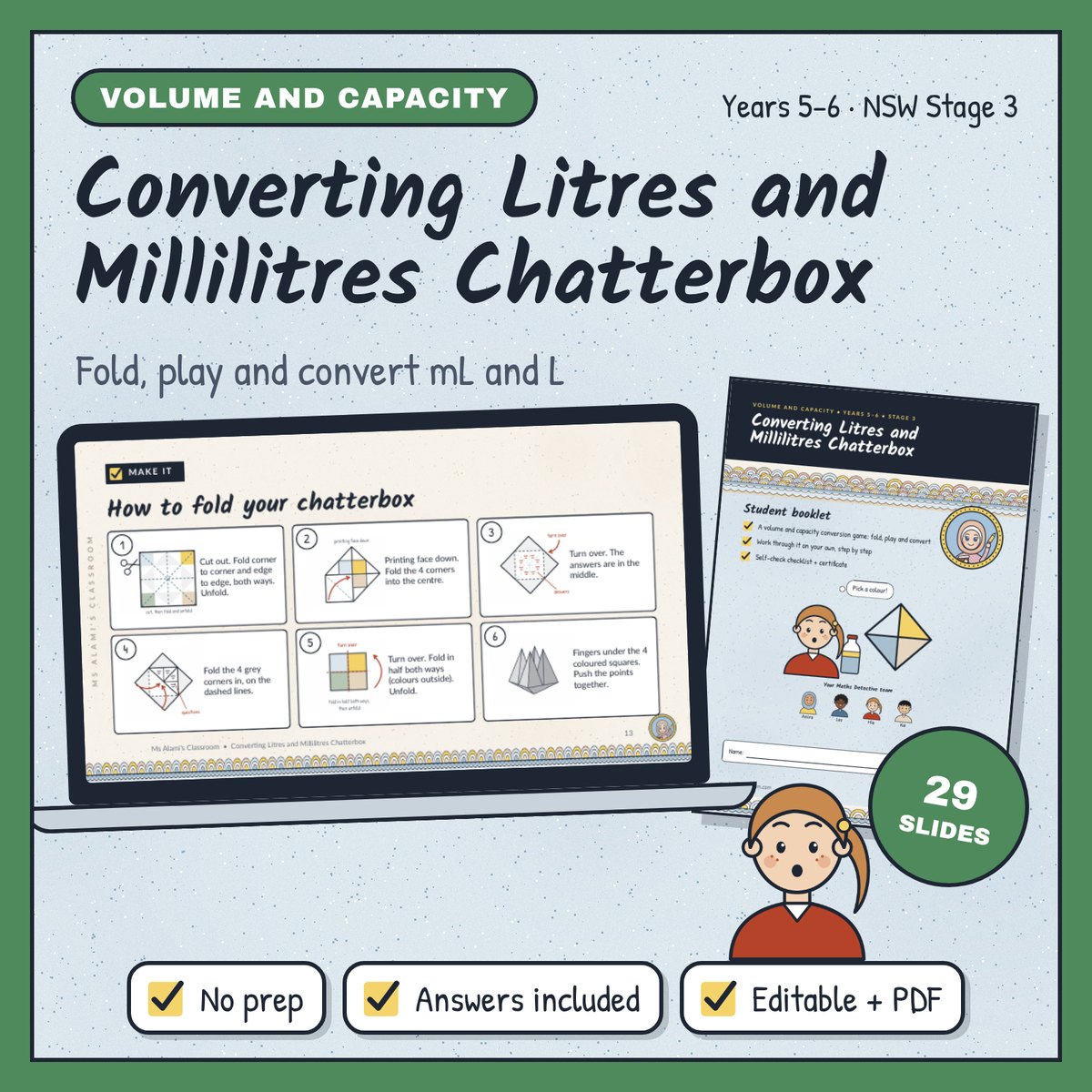 Converting Litres and Millilitres Chatterbox Game: mL to L, Years 5–6 preview 1